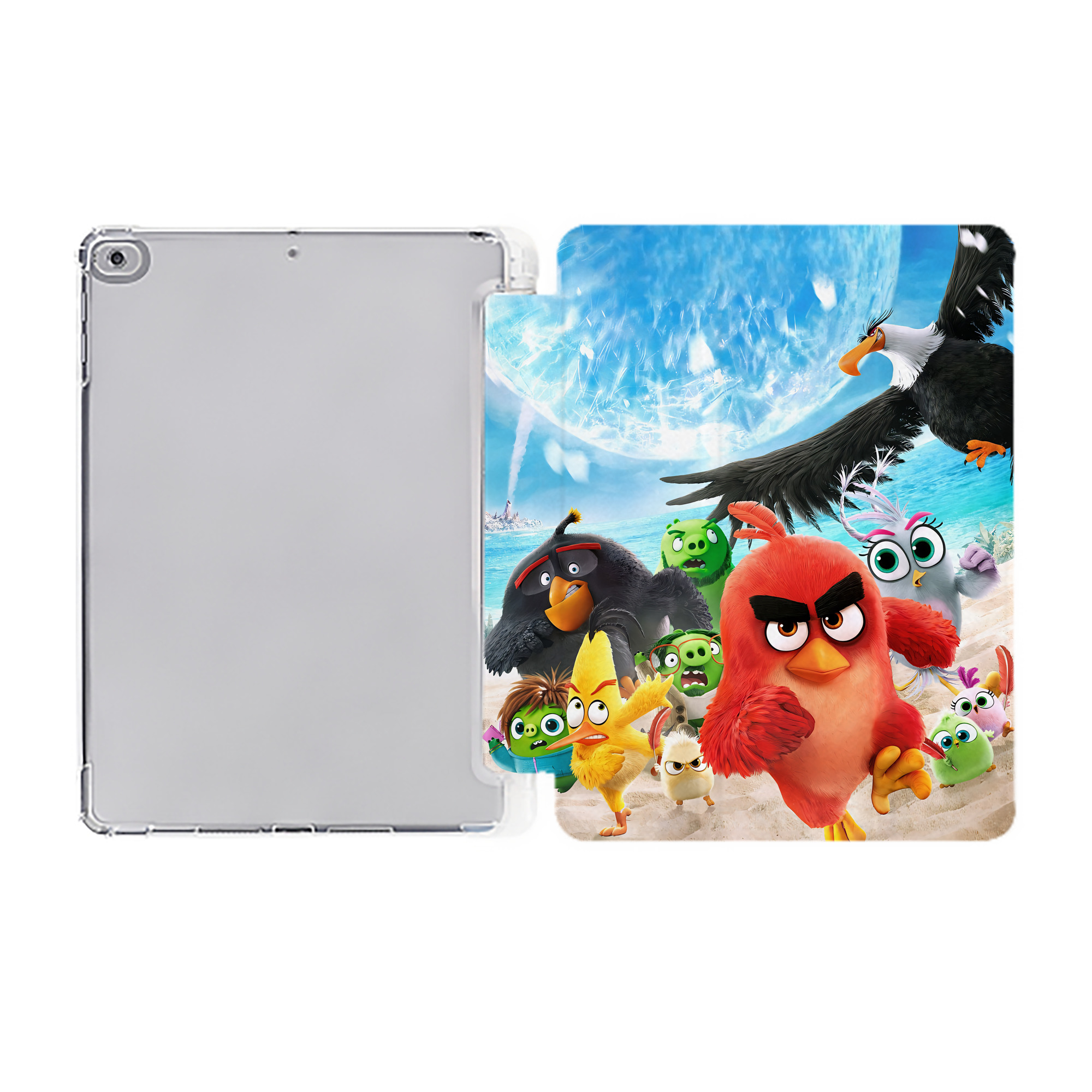 （画像用） Angry Birds アングリーバード IPad ケース ペン収納付き 三つ折りスタンド PUレザー×シリコン 対応機種9.5/10.5/10.9インチ